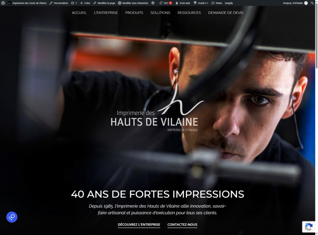 Site web imprimerie des hauts de vilaine